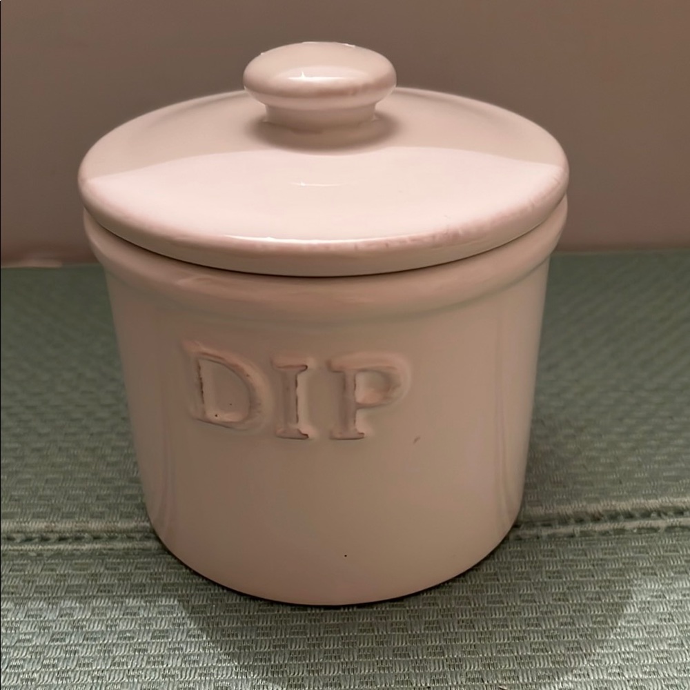 Cream Ceramic Dip Jar